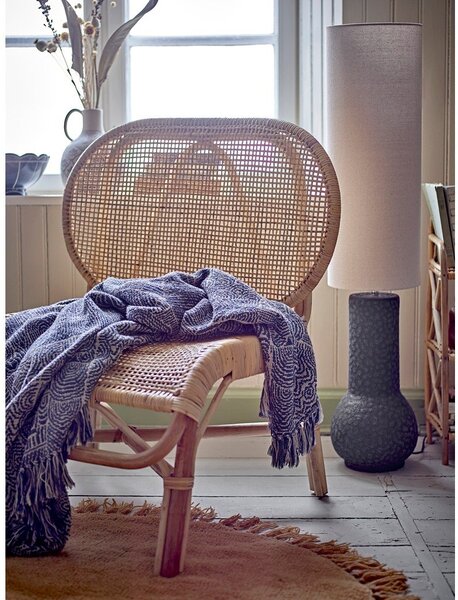 Niebieski koc z mieszanki bawełny 130x160 cm Bresso – Bloomingville