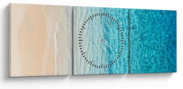 Obraz - Plaża (z zegarem) (90x30 cm)