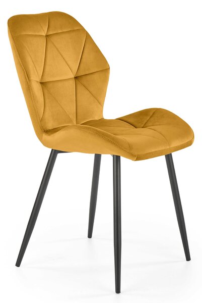 Velvetowe krzesło do jadalni z kubełkowym siedziskiem K453 Halmar