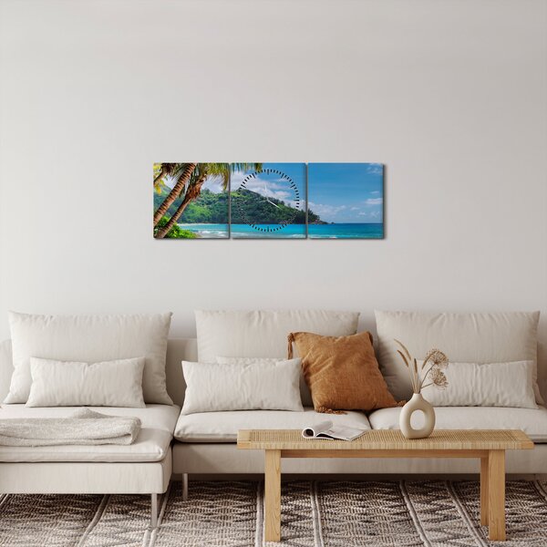 Obraz - Karaiby (z zegarem) (90x30 cm)