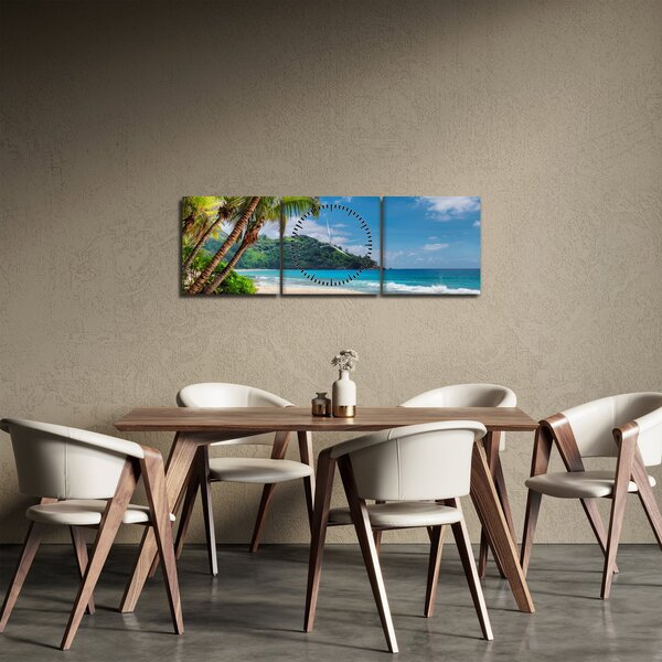 Obraz - Karaiby (z zegarem) (90x30 cm)
