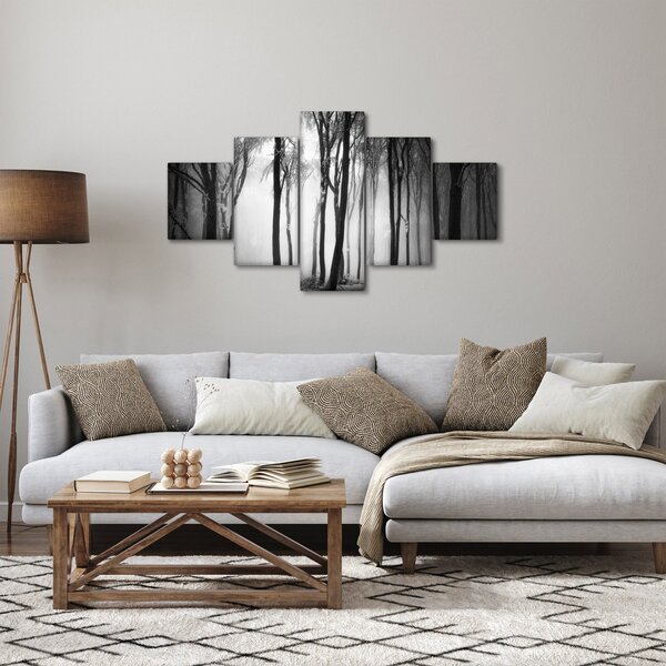 Obraz - Wilk w ciemnym lesie (125x70 cm)