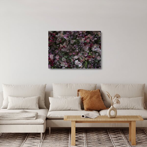 Obraz na szkle - Ściana kwiatowa (70x50 cm)
