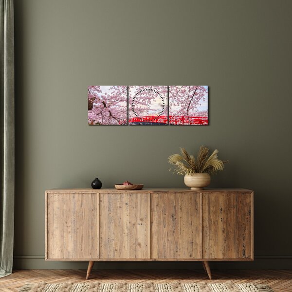 Obraz - Hirosaki, Japonia (z zegarem) (90x30 cm)
