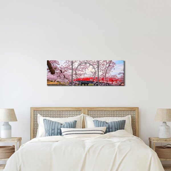 Obraz - Hirosaki, Japonia (z zegarem) (90x30 cm)