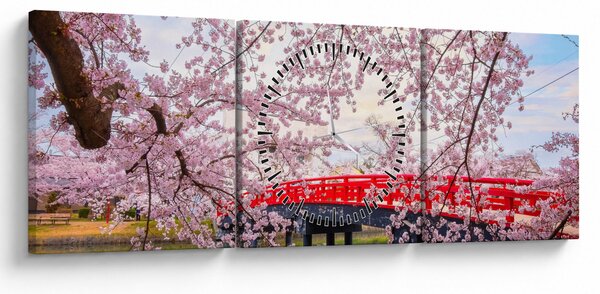 Obraz - Hirosaki, Japonia (z zegarem) (90x30 cm)