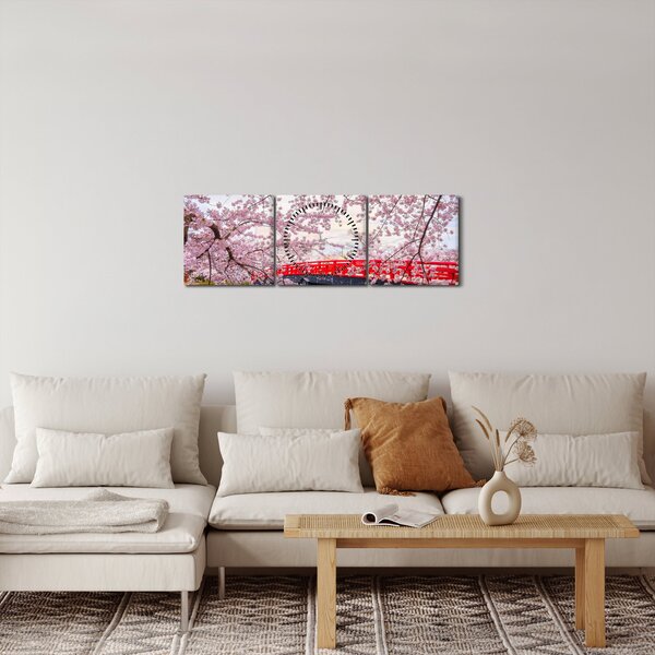 Obraz - Hirosaki, Japonia (z zegarem) (90x30 cm)