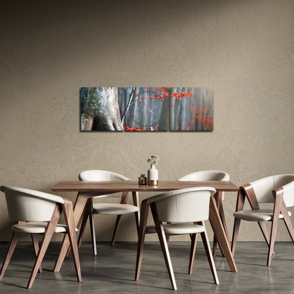 Obraz - Jesień (z zegarem) (90x30 cm)