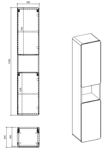 Słupek łazienkowy podwieszany N6-B27