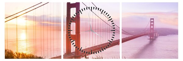Obraz - San Francisco (z zegarem) (90x30 cm)