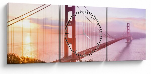 Obraz - San Francisco (z zegarem) (90x30 cm)