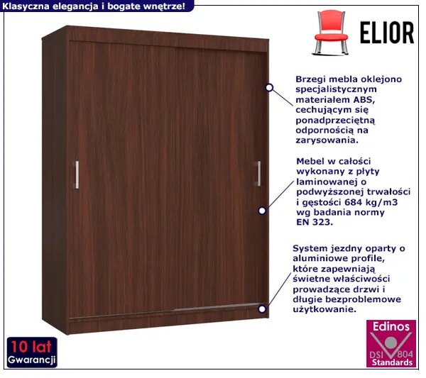 Klasyczna szafa przesuwna wenge M8-P45