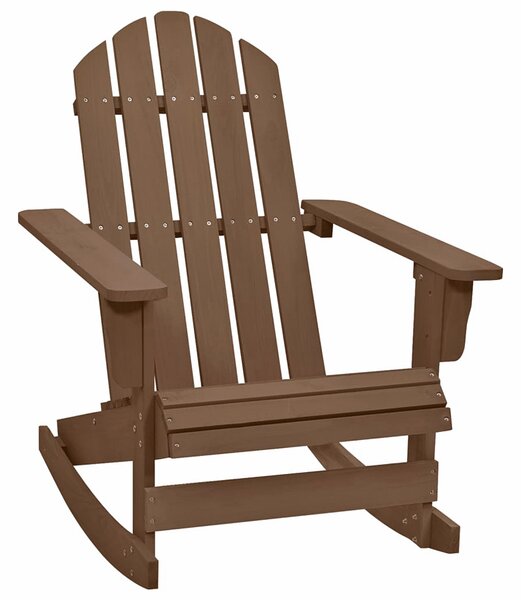 Drewniane bujane krzesło ogrodowe Daron - brązowe