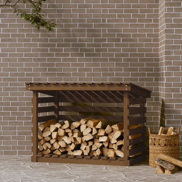 Stojak na drewno, miodowy, 108x73x79 cm, lite drewno sosnowe