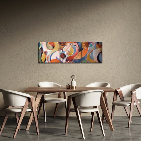 Obraz - Muzyczny abstrakt (z zegarem) (90x30 cm)