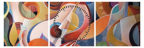 Obraz - Muzyczny abstrakt (z zegarem) (90x30 cm)