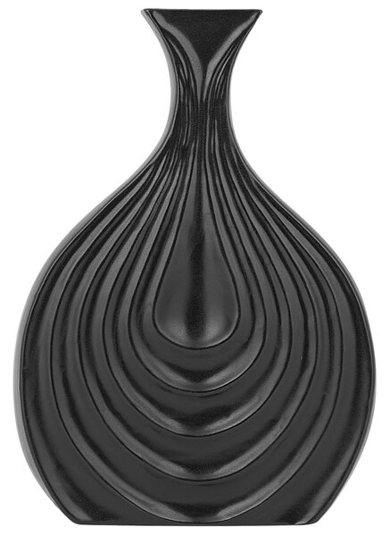 Kamionkowy wazon dekoracyjny 25 cm ozdoba stołu czarny Thapsus Beliani