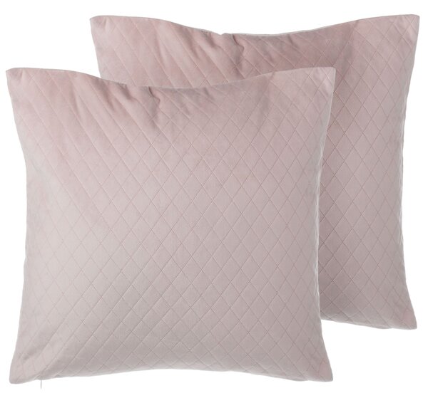 Zestaw 2 nowoczesnych poduszek dekoracyjnych welurowe 45x45 cm różowe Pasque Beliani