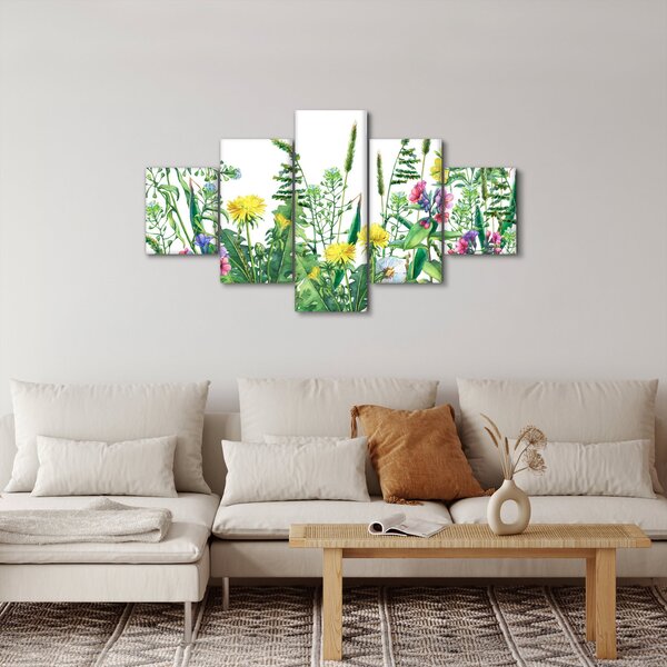 Obraz - Malowane kwiaty łąkowe (125x70 cm)