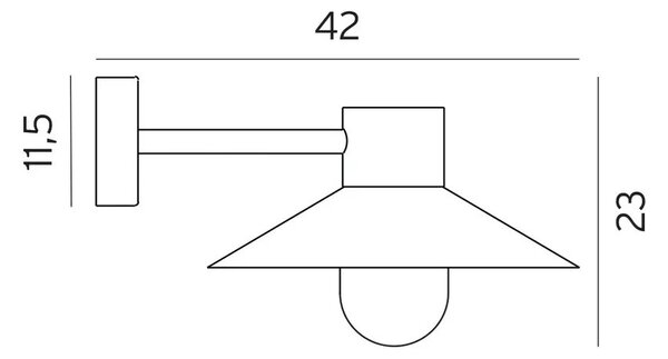 Norlys - Lund Zewnętrzna Lampa Ścienna Czarna