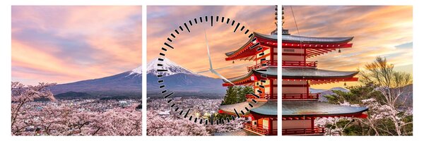 Obraz - Fuji (z zegarem) (90x30 cm)
