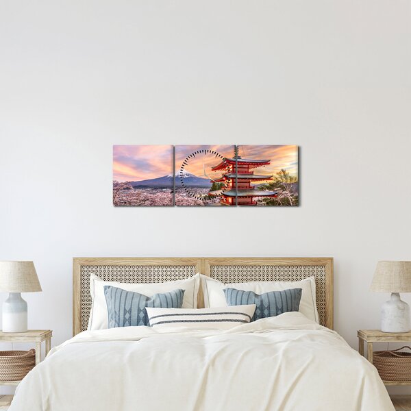 Obraz - Fuji (z zegarem) (90x30 cm)