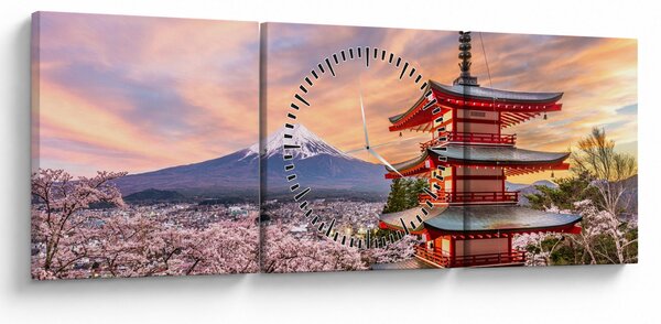 Obraz - Fuji (z zegarem) (90x30 cm)