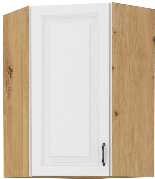 Szafka kuchenna wisząca górna narożna STILO 58x58 GN-90 1 F Biały/Dąb Artisan