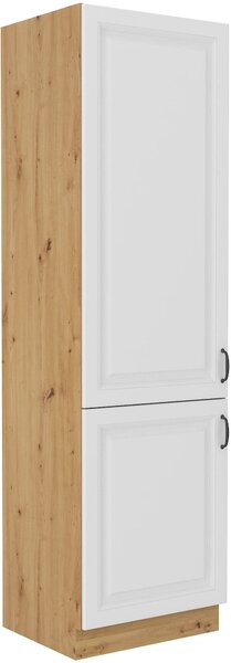 Wysoka szafka kuchenna słupek STILO 60 DK-210 2 F Biały/Dąb Artisan