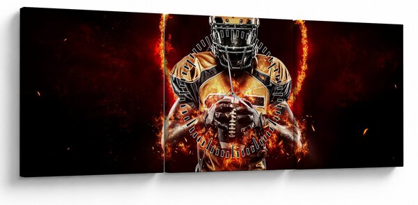 Obraz - Zawodnik futbolu amerykańskiego (z zegarem) (90x30 cm)
