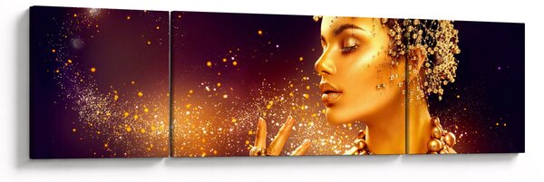 Obraz - Złoty makijaż (170x50 cm)