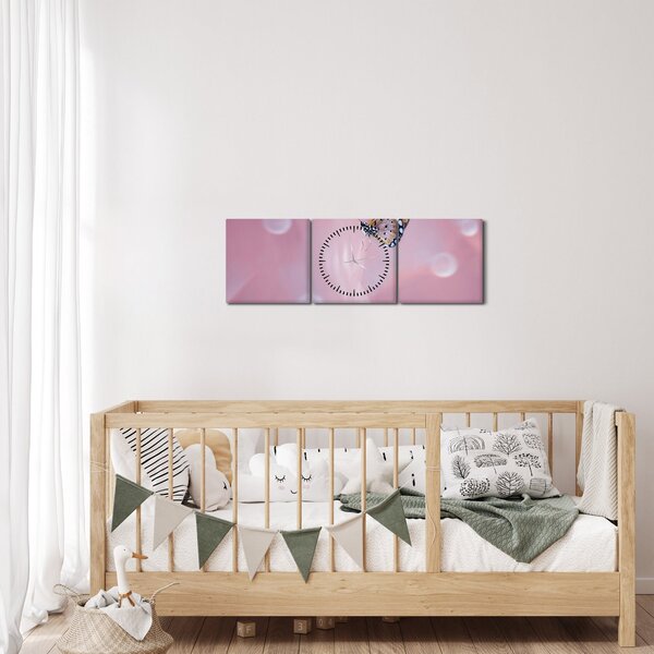 Obraz - Motyl (z zegarem) (90x30 cm)