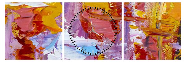 Obraz - Malarstwo olejne (z zegarem) (90x30 cm)