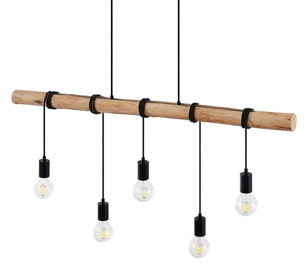 Lindby - Rom Lampa Wisząca Black/Wood