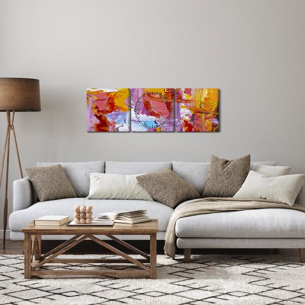 Obraz - Malarstwo olejne (z zegarem) (90x30 cm)
