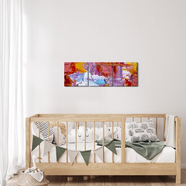Obraz - Malarstwo olejne (z zegarem) (90x30 cm)