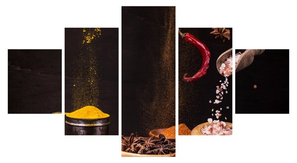 Obraz - Przyprawy w ruchu (125x70 cm)