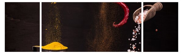 Obraz - Przyprawy w ruchu (170x50 cm)