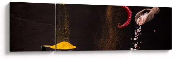 Obraz - Przyprawy w ruchu (170x50 cm)