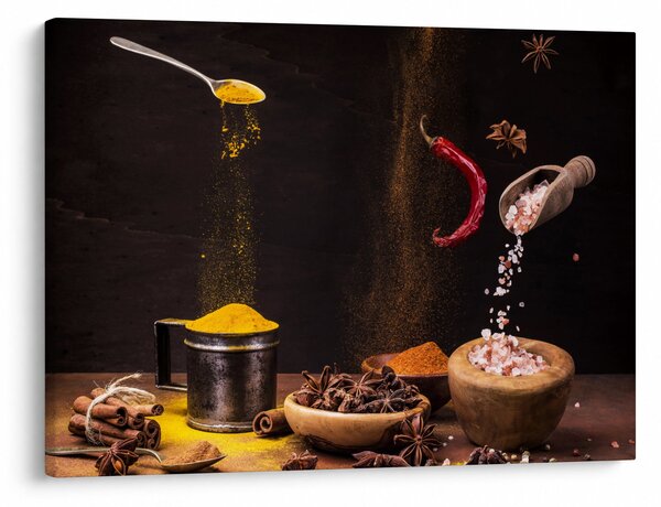 Obraz - Przyprawy w ruchu (70x50 cm)