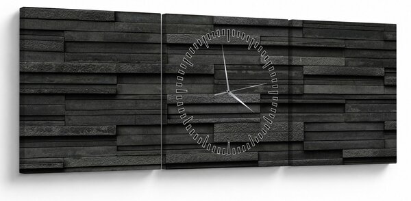 Obraz - Tekstura kamienia (z zegarem) (90x30 cm)