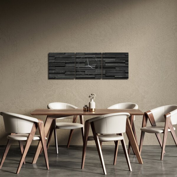 Obraz - Tekstura kamienia (z zegarem) (90x30 cm)