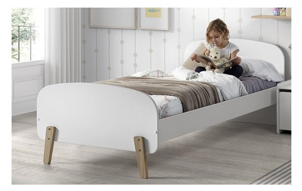 Białe łóżko dziecięce Vipack Kiddy, 90 x 200 cm