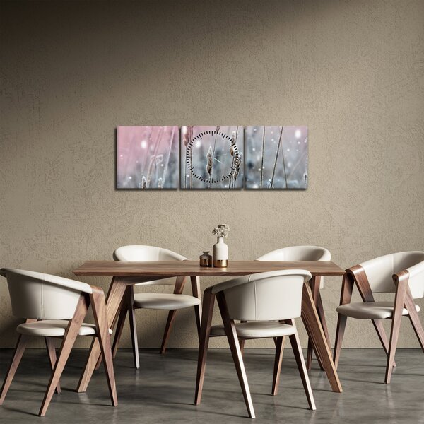 Obraz - Zimowy krajobraz (z zegarem) (90x30 cm)