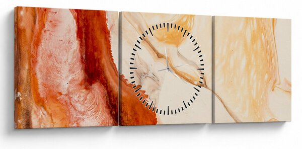 Obraz - Malarstwo abstrakcyjne (z zegarem) (90x30 cm)