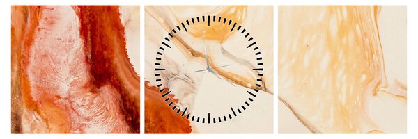 Obraz - Malarstwo abstrakcyjne (z zegarem) (90x30 cm)