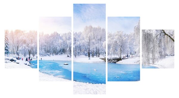 Obraz - Lodowe jezioro (125x70 cm)