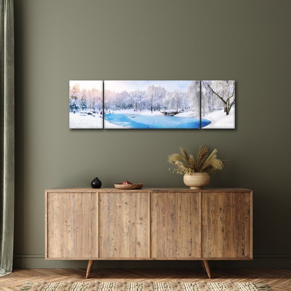Obraz - Lodowe jezioro (170x50 cm)