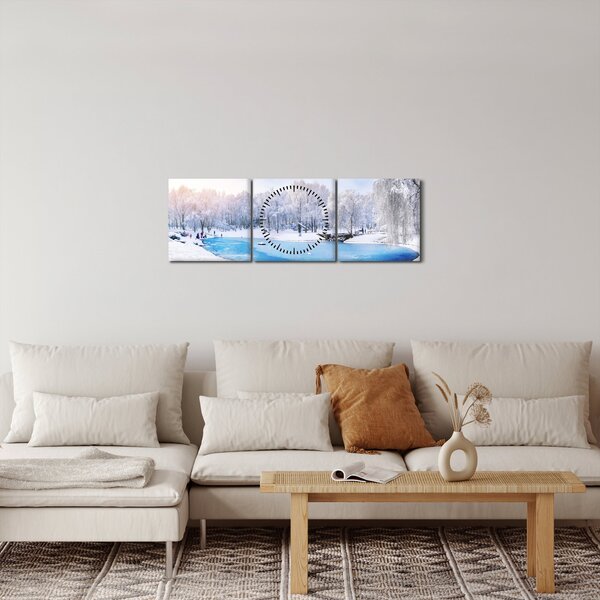 Obraz - Lodowe jezioro (z zegarem) (90x30 cm)
