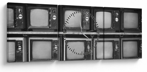 Obraz - Retro TV (z zegarem) (90x30 cm)